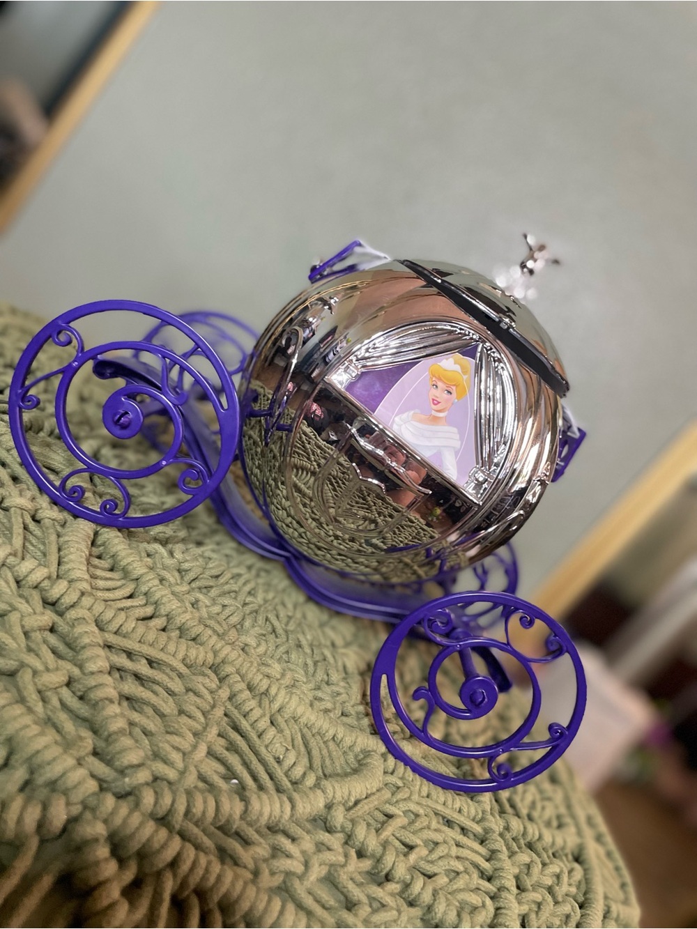 Disney’s Cinderella Princess Carriage Decorative Accent in Purple and Silver